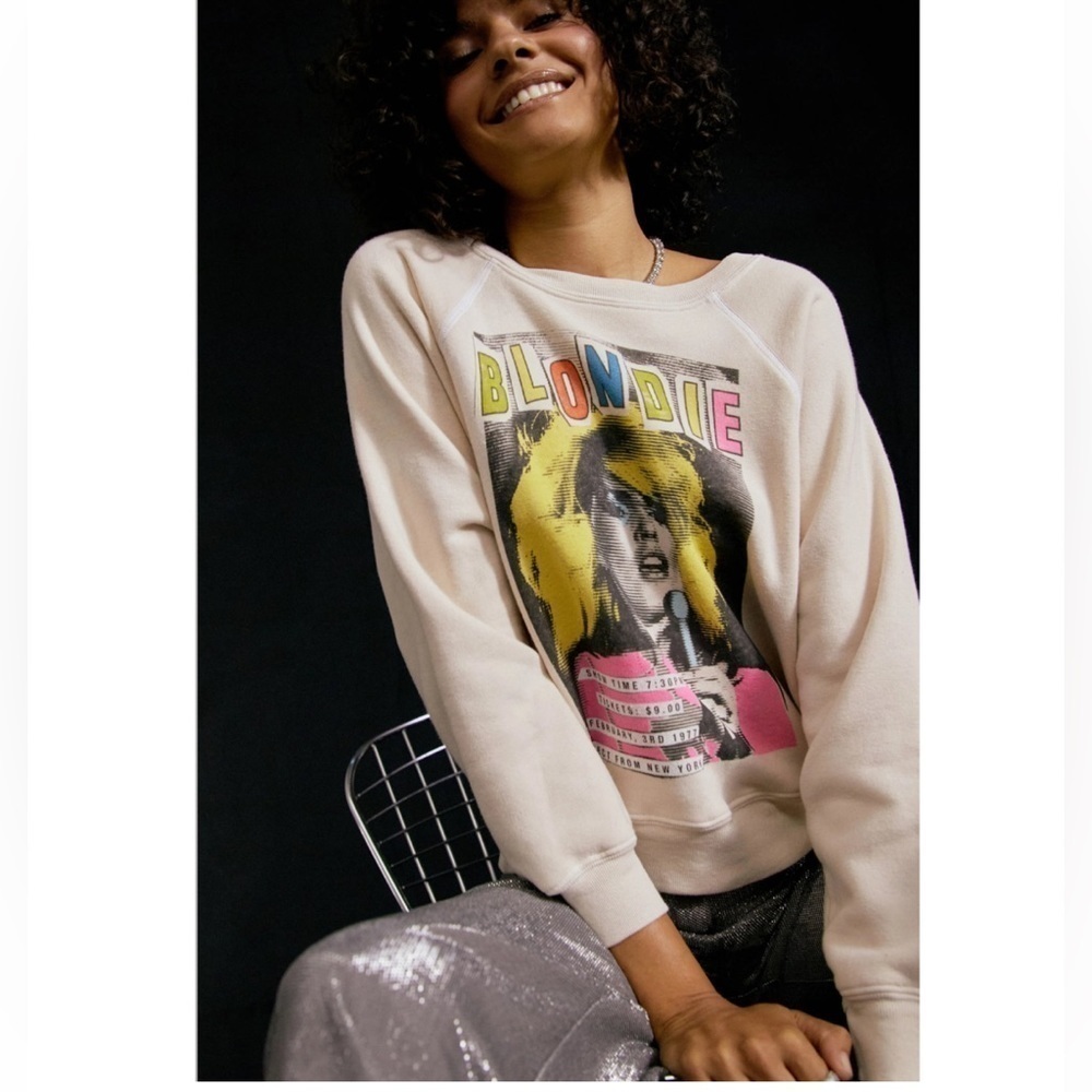 DAYDREAMER Blondie Showtime Raglan Crew Sweatshirt M NWOT - Picture 4 of 11